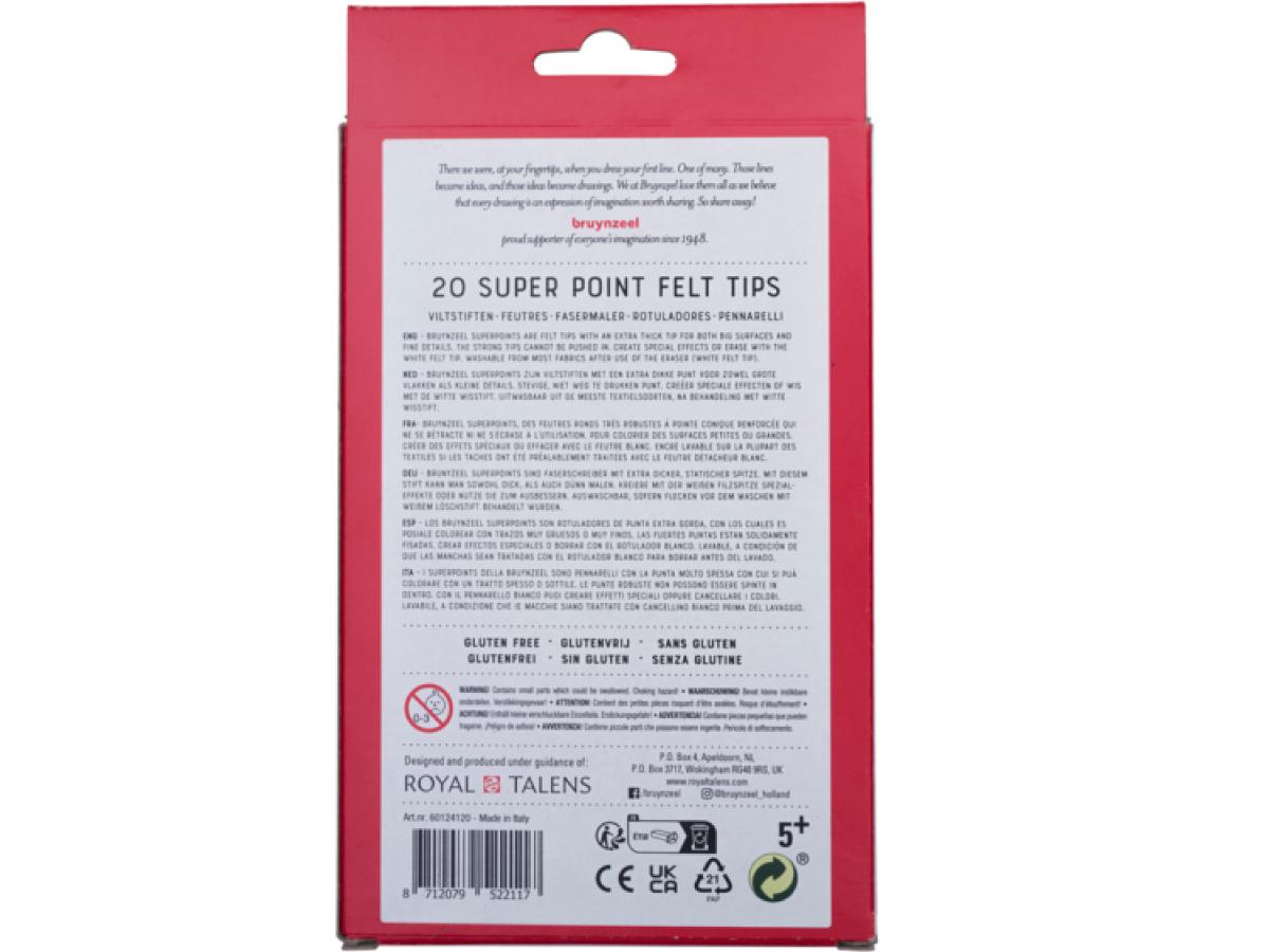 BRUYNZEEL KIDS SUPER POINT VILTSTIFTEN SET 20 STUKS 3