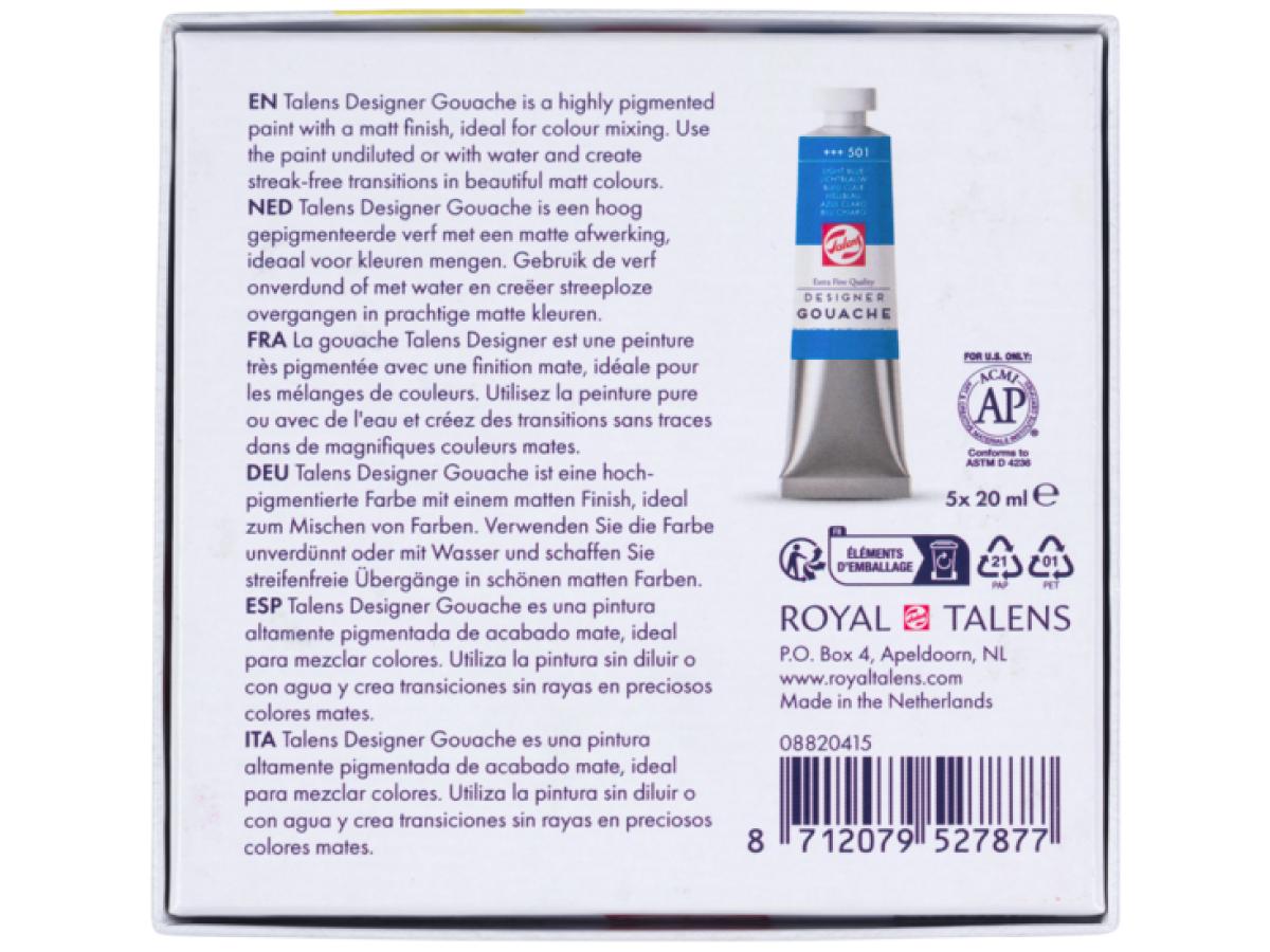 TALENS GOUACHE EXTRA FINE BASIC SET 5X20ML 3