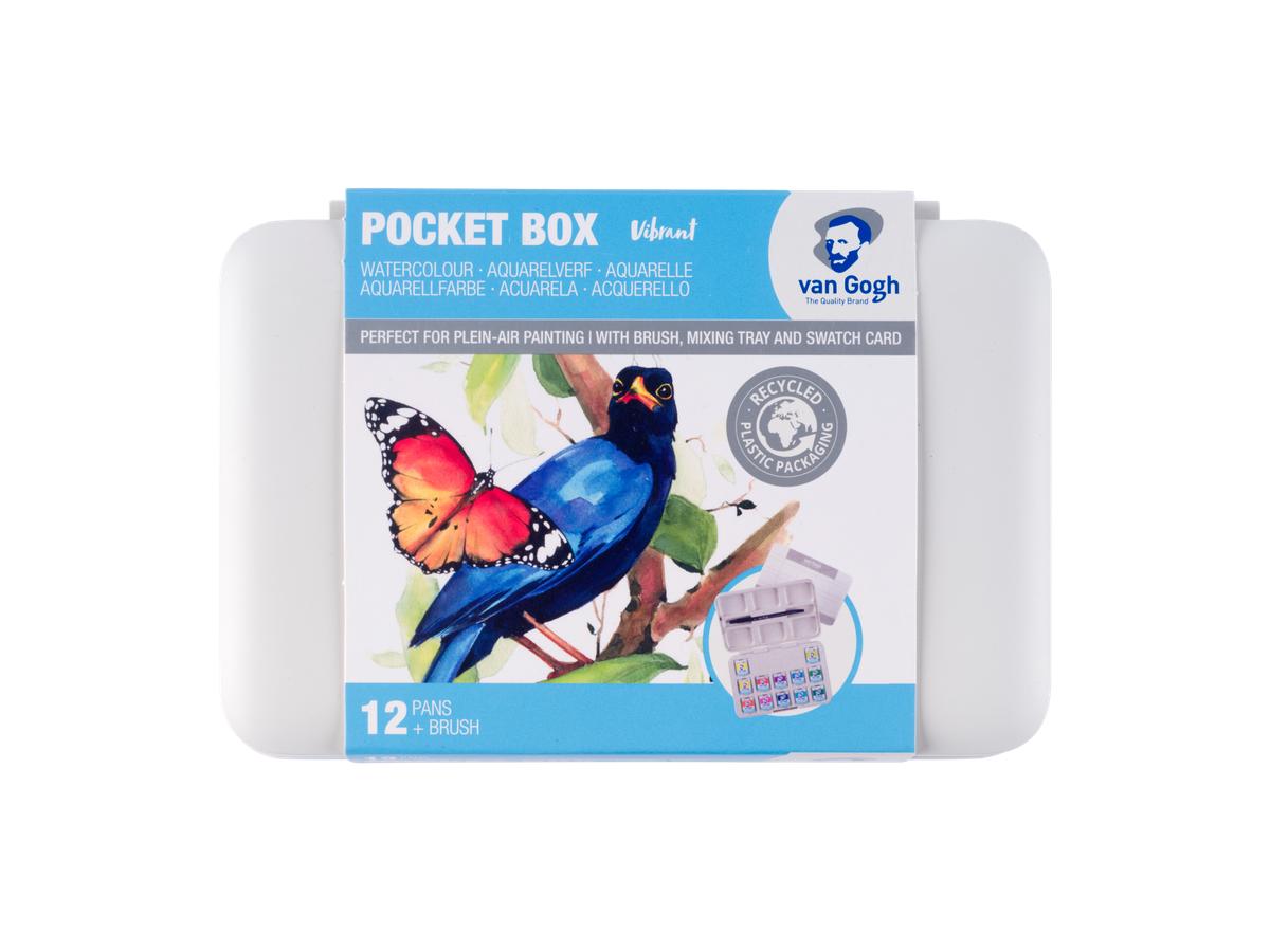 VAN GOGH AQUARELL SET VIBRANT COLOURS AQUARELLKASTEN 12x 1/2 NÄPFCHEN + PINSEL 4