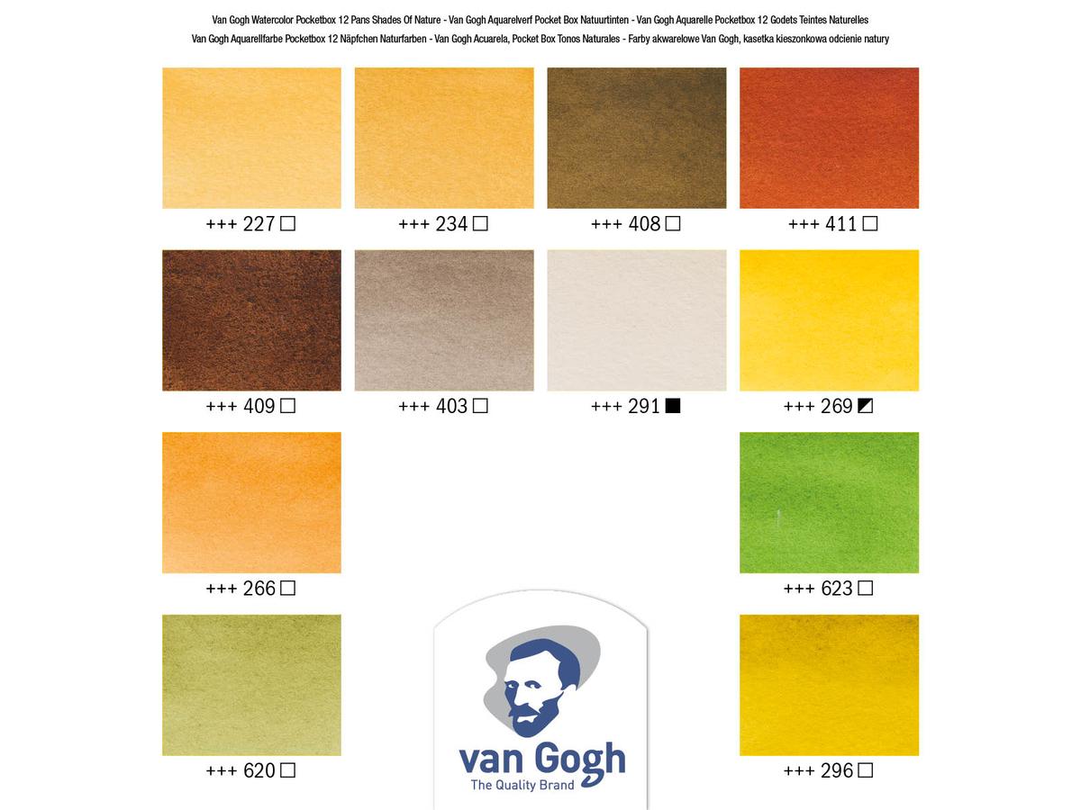 VAN GOGH AQUARELL SET SHADES OF NATURE AQUARELLKASTEN  12x1/2 NÄPFCHEN  + PINSEL 4