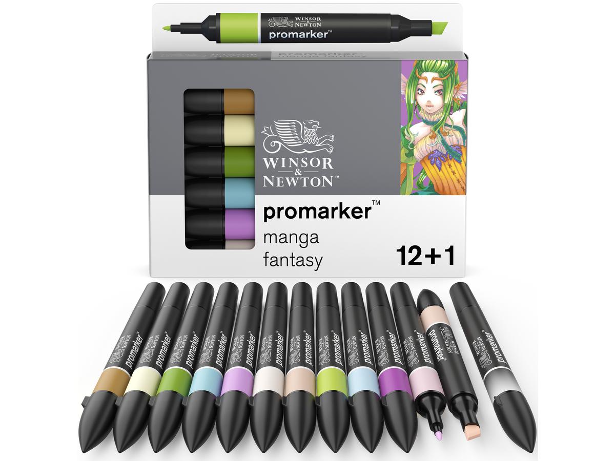 WINSOR & NEWTON PROMARKERSET MANGA FANTASY 12X+1BLENDER 3