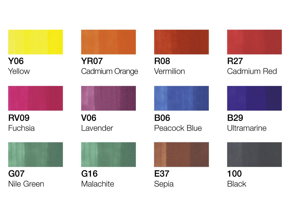 COPIC CLASSIC MARKERSET BRIGHT COLOURS 12X 2