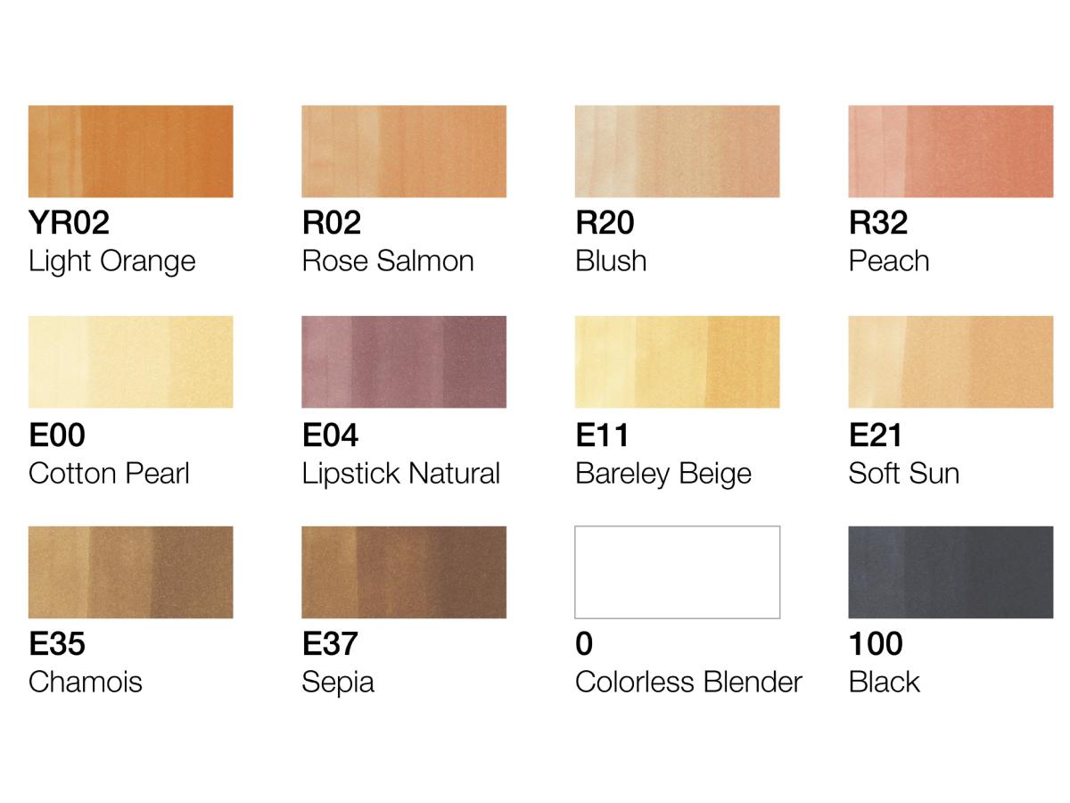 COPIC CLASSIC MARKERSET SKIN TONES 12X 2