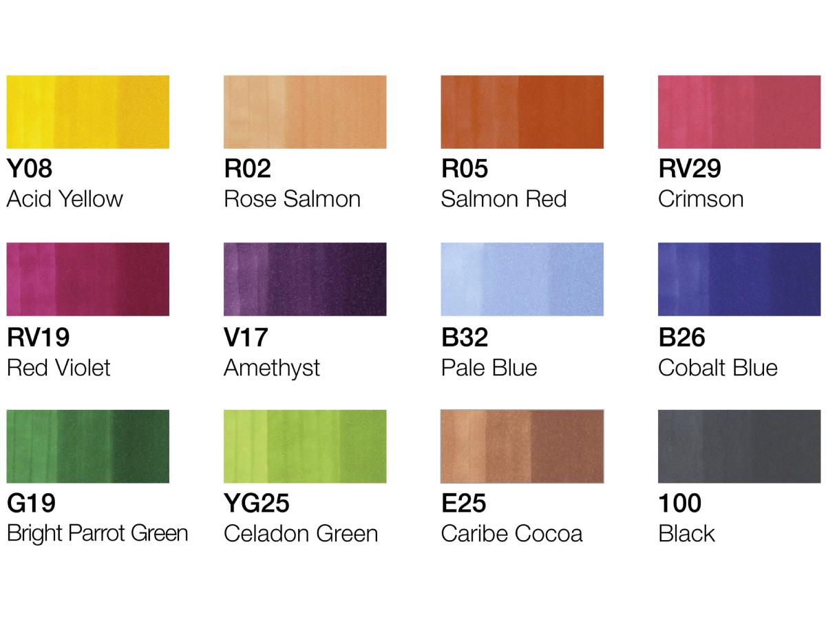 COPIC CLASSIC MARKER SET SUMMER COLOURS 12X 2