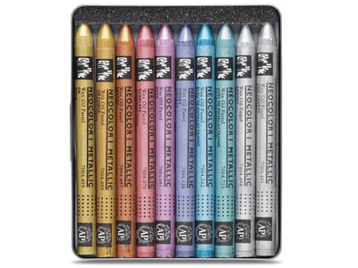 CARAN D'ACHE NEOCOLOR I WAX-OIL PASTELLE 10STÜCK METALLIK 3