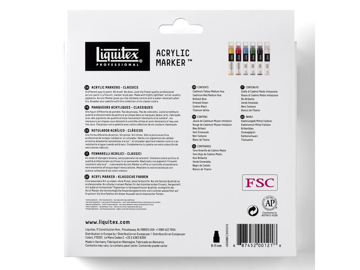 LIQUITEX ACRYLMARKER WIDE SET 6 STÜCK 4