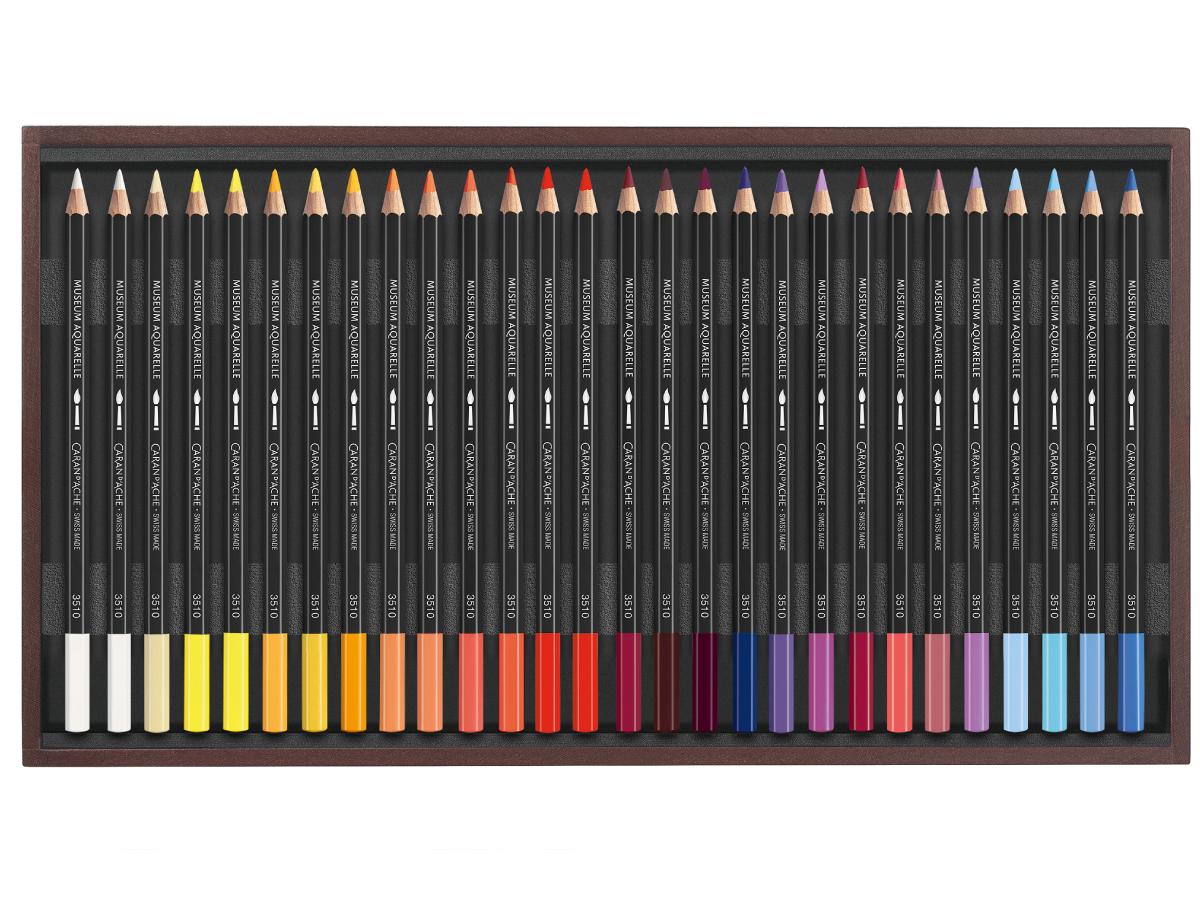 CARAN D'ACHE MUSEUM AQUARELLSTIFTE HOLZKISTE SET 76X 4