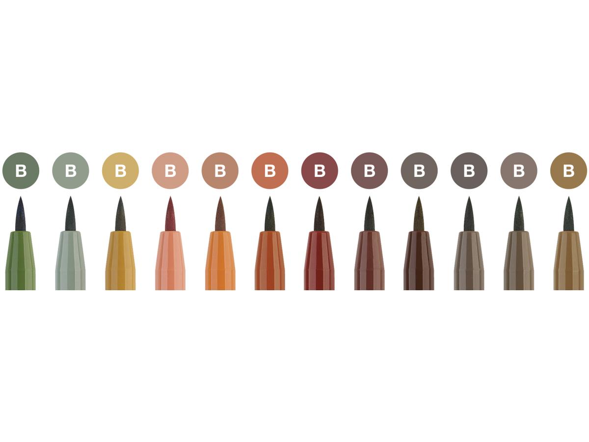 FABER-CASTELL PITT ARTIST BRUSH PEN SET EARTH TONES 12ST 2