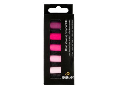 REMBRANDT SOFTPASTEL SET ROSE VIOLETS HALBE KREIDEN 5X 4