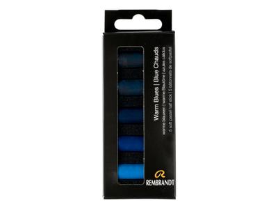 REMBRANDT SOFTPASTEL SET WARM BLUES HALBE KREIDEN 5X 5