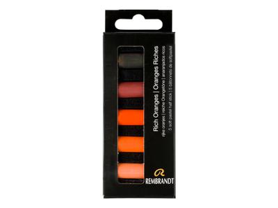 REMBRANDT SOFTPASTEL SET RICH ORANGES HALBE KREIDEN 5X 5