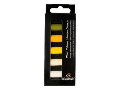 REMBRANDT SOFTPASTEL SET WARM YELLOWS HALBE KREIDEN 5X 5