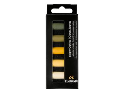 REMBRANDT SOFTPASTEL SET YELLOW OCHRES HALBE KREIDEN 5X 5