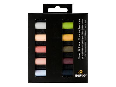 REMBRANDT SOFTPASTEL SET MUTED COLOURS HALBE KREIDEN 10X 4