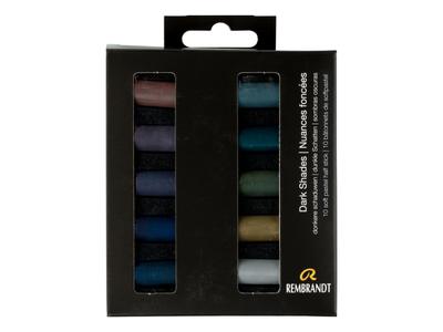 REMBRANDT SOFTPASTEL SET DARK SHADES HALBE KREIDEN 10X 4