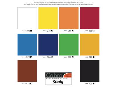 COBRA STUDY WASSERLÖSLICHE ÖLFARBEN SET 10X40ML  2