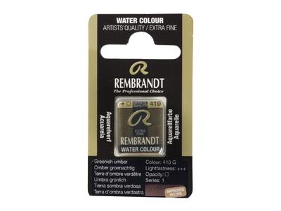 REMBRANDT AQUARELLFARBE 1/2 NÄPFCHEN S1 410 UMBRA GRÜNLICH 2