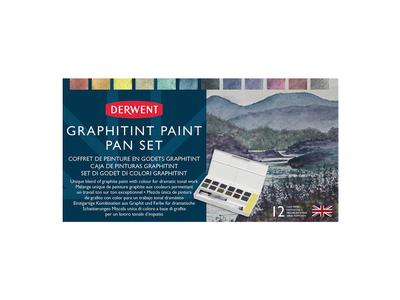 DERWENT GRAPHITINT AQUARELL REISE-SET 1 12 NÄPFCHEN + WASSERTANKPINSEL 3