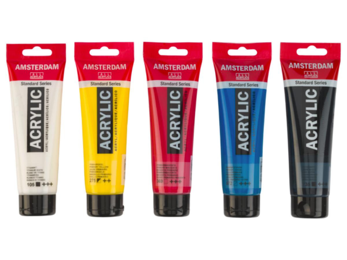 AMSTERDAM STANDARD SERIE ACRYLFARBEN SET 5X 120ML MISCHFARBEN 2