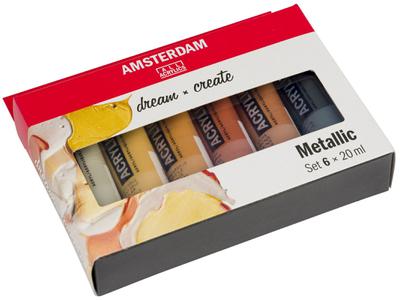 TALENS AMSTERDAM ACRYLSET 6 X 20ML METALLIC 2