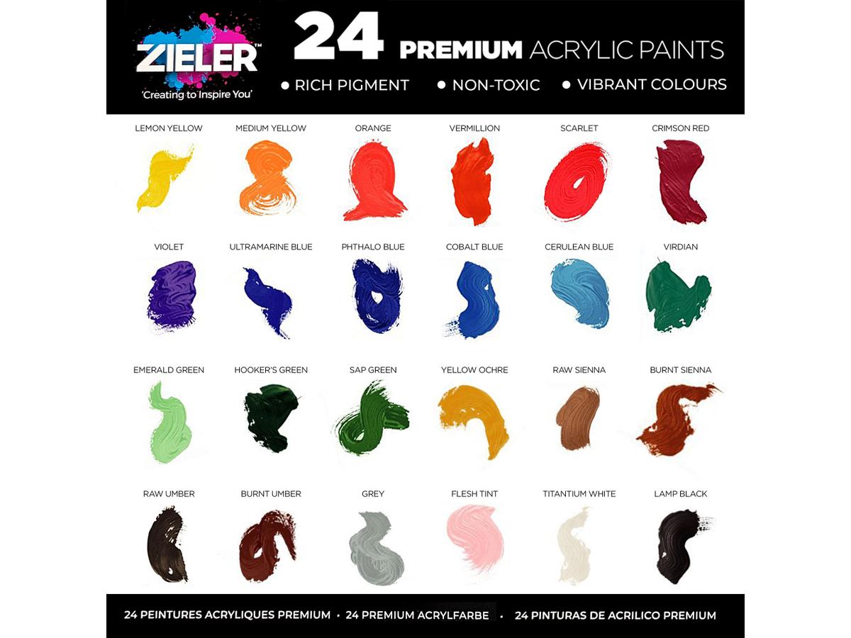 ZIELER ACRYLFARBENSET 24 X 22ML 3