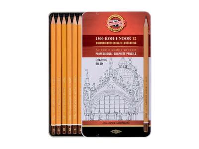 KOH-I-NOOR POTLODENSET 1502/III GRAPHIC 5B-5H 2