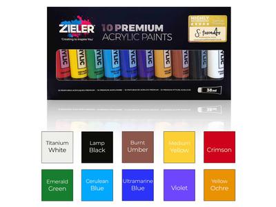 ZIELER ACRYLVERF SET PREMIUM EASEL 17X 2