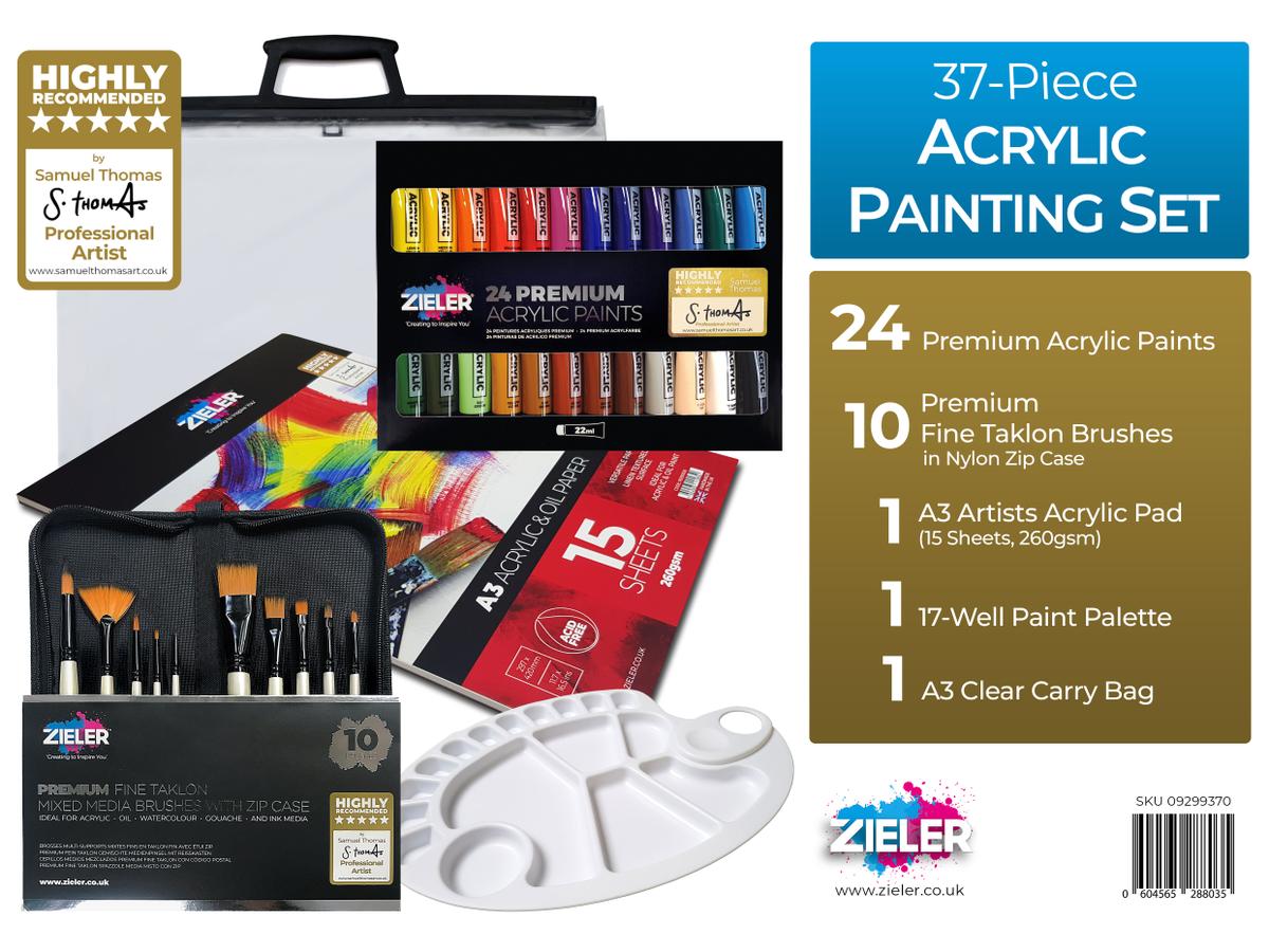 ZIELER COMPLETE ACRYLIC PAINTING SET IN A CLEAR A3 CASE 3