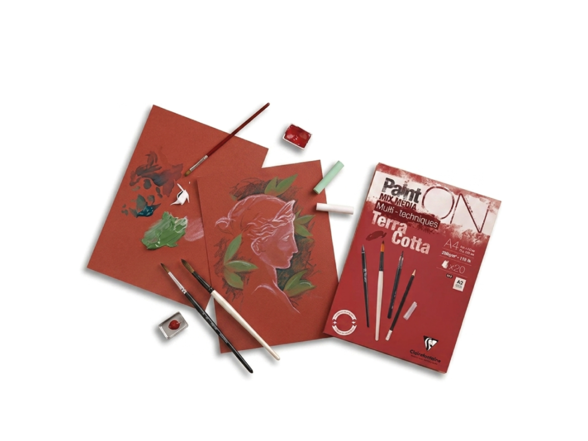CLAIREFONTAINE PAINT-ON TERRACOTTA BLOCK A6 250GRAMM 20 BLATT 3