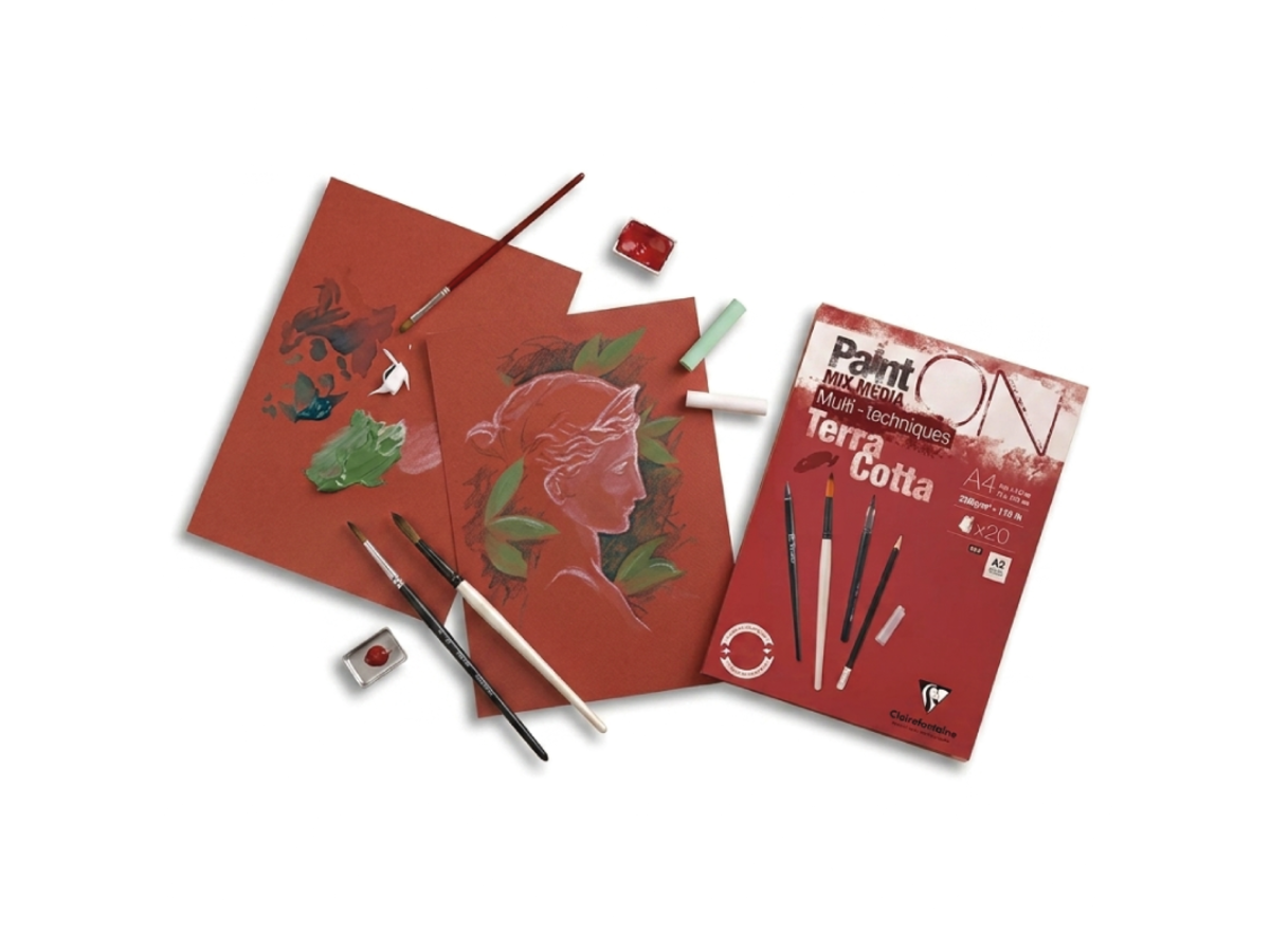 CLAIREFONTAINE PAINT ON TERRACOTTA A4 250GRAM 20 VEL BLOK 3