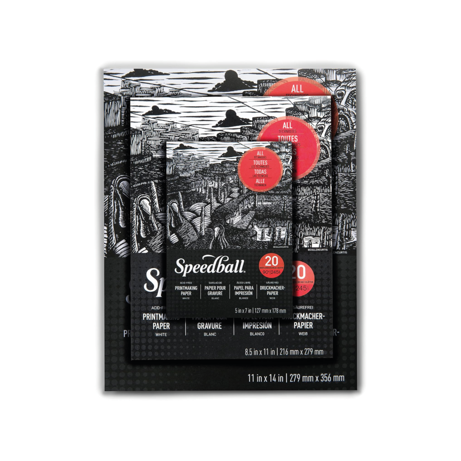 SPEEDBALL PRINTMAKING PAPER PAD 21,59X27,94CM 245GRAM 20 VEL BLOK 3