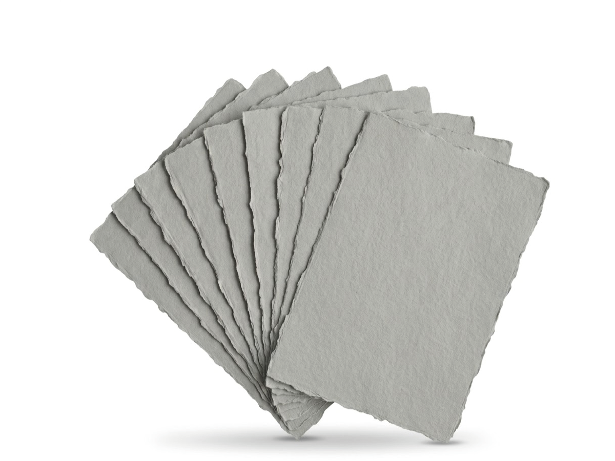 KHADI INDIA HADERNPAPIER A5 150G/M² MEDIUM 20 BLATT HELL GRAU 3