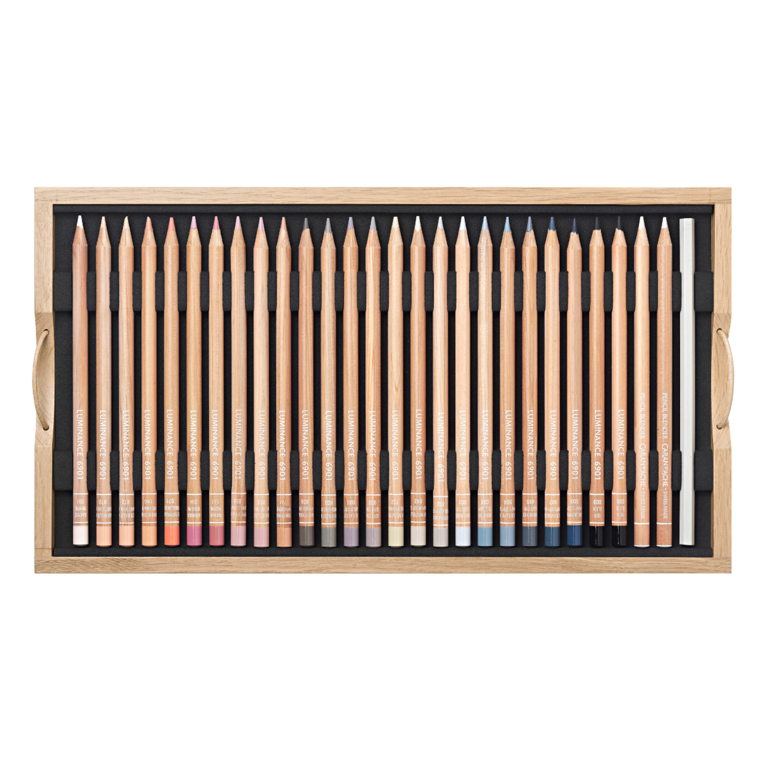 CARAN D'ACHE LUMINANCE 6901 FARBSTIFTE SET HOLZKOFFER 112X 5