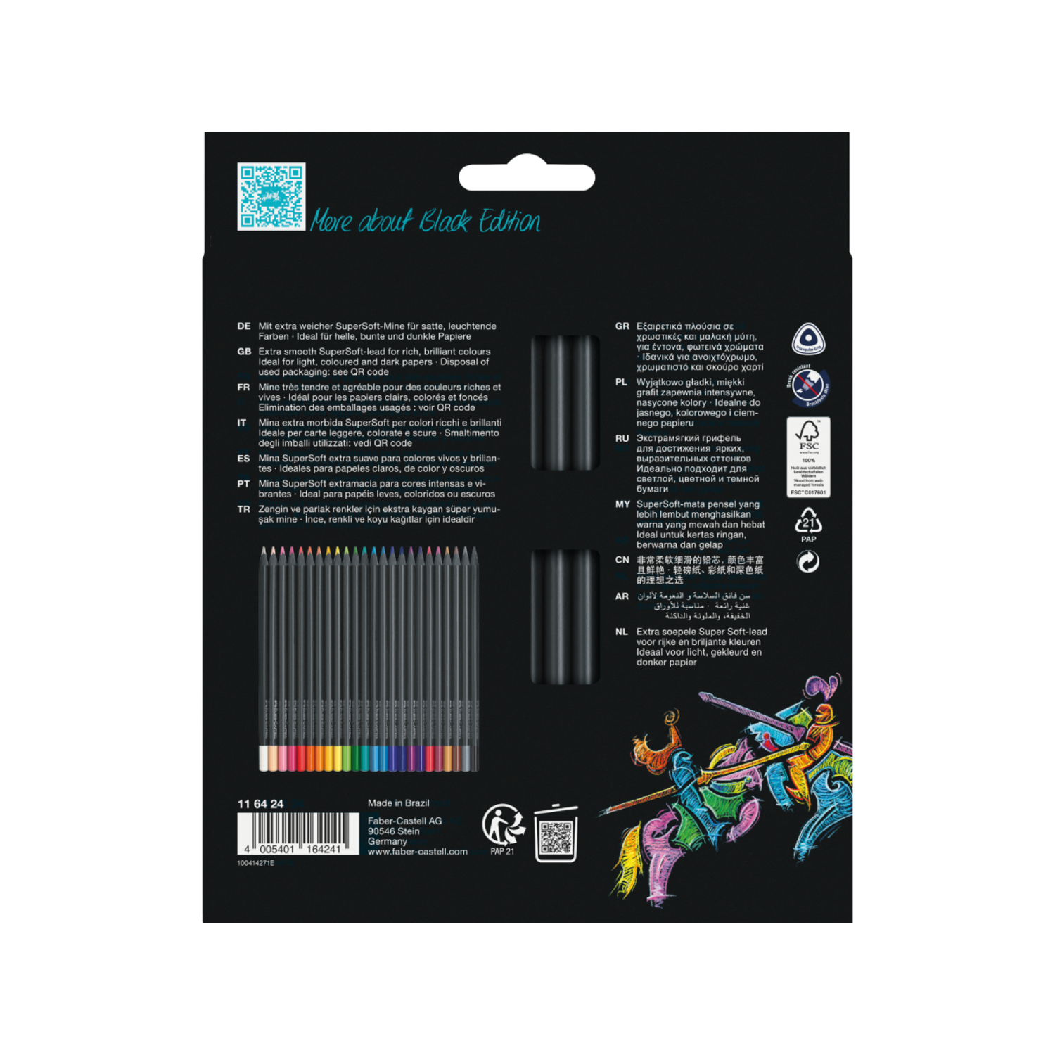 FABER-CASTELL BLACK EDITION  BUNTSTIFTE SET 24X 4