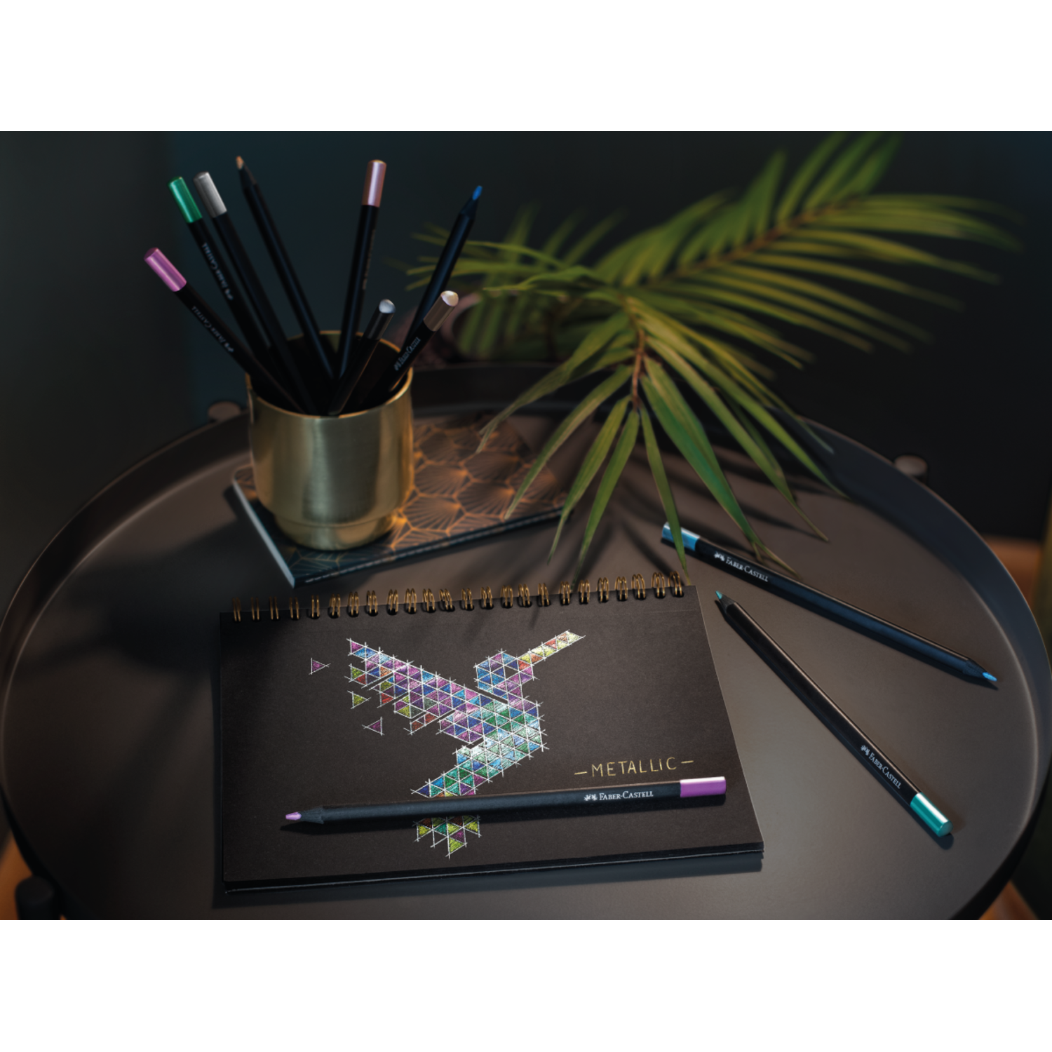 FABER-CASTELL BLACK EDITION KLEURPOTLODENSET METALLIC 12X 3