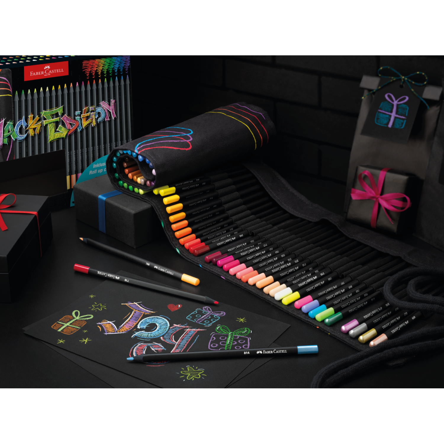 FABER-CASTELL BLACK EDITION BUNTSTIFTE SET ROLLETUI 72X 5