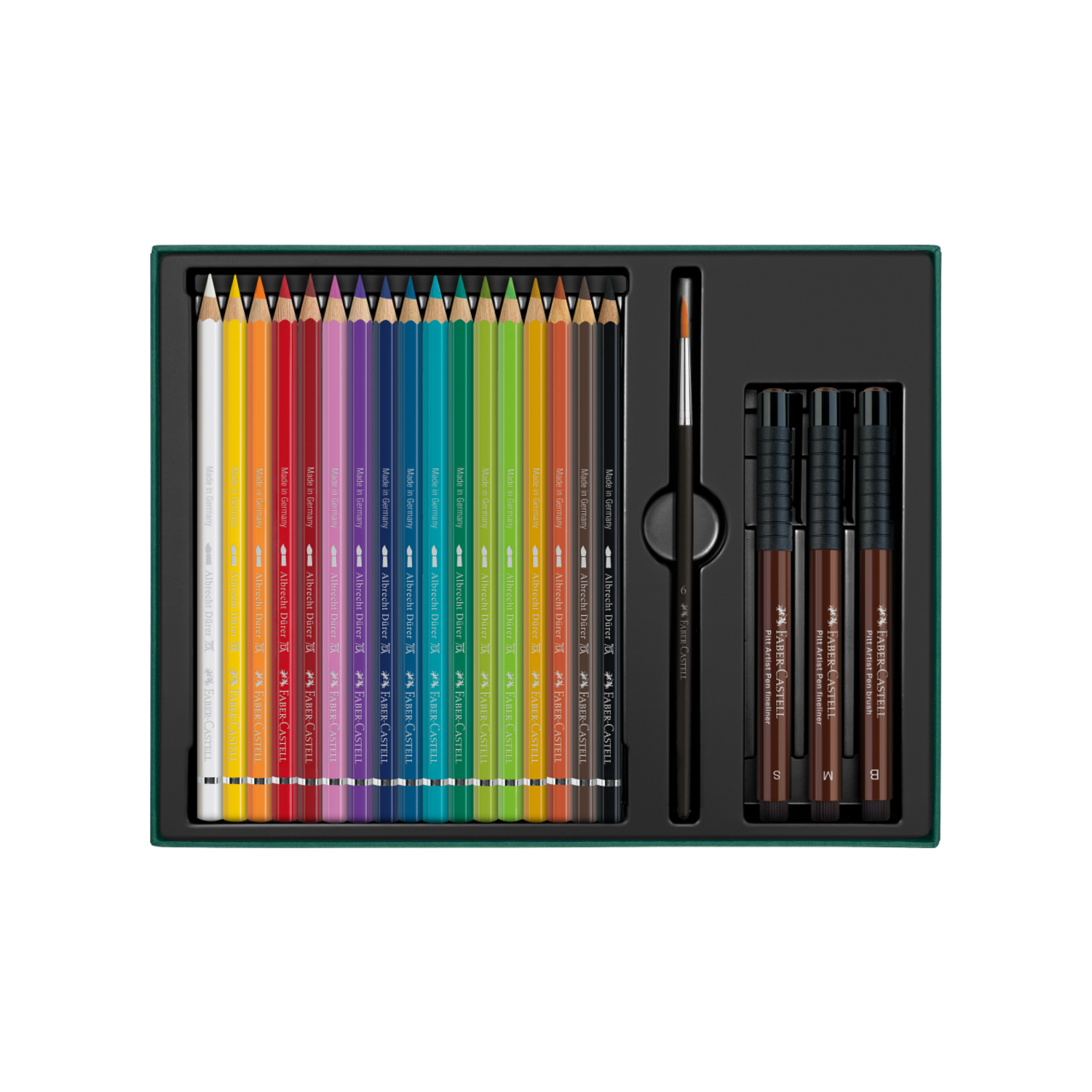 FABER-CASTELL DÜRER AQUARELLFARBSTIFTE & TUSCHESTIFTE SET 21X 3