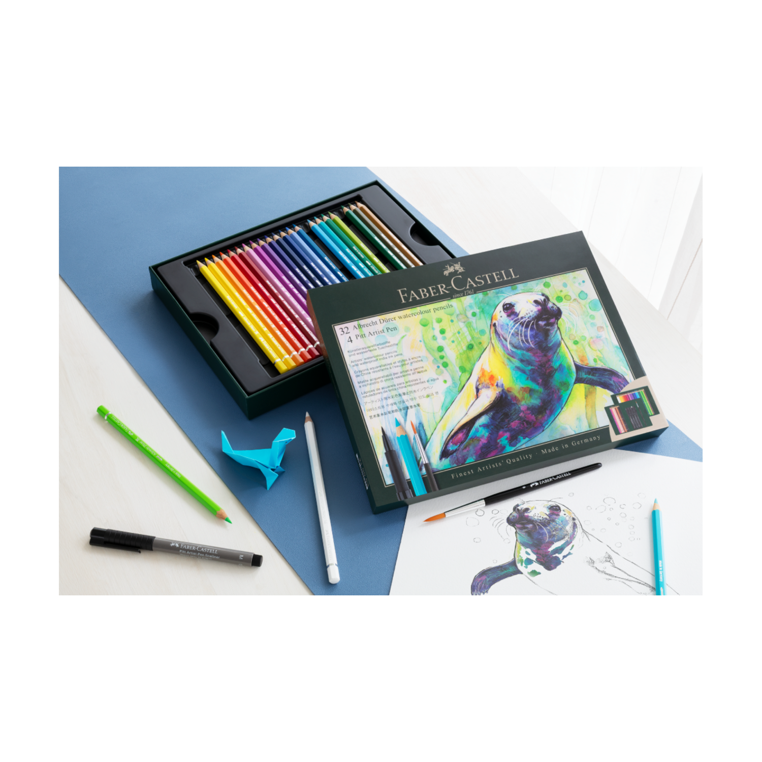 FABER-CASTELL DÜRER AQUARELLFARBSTIFTE & TUSCHESTIFTE SET 37X 4