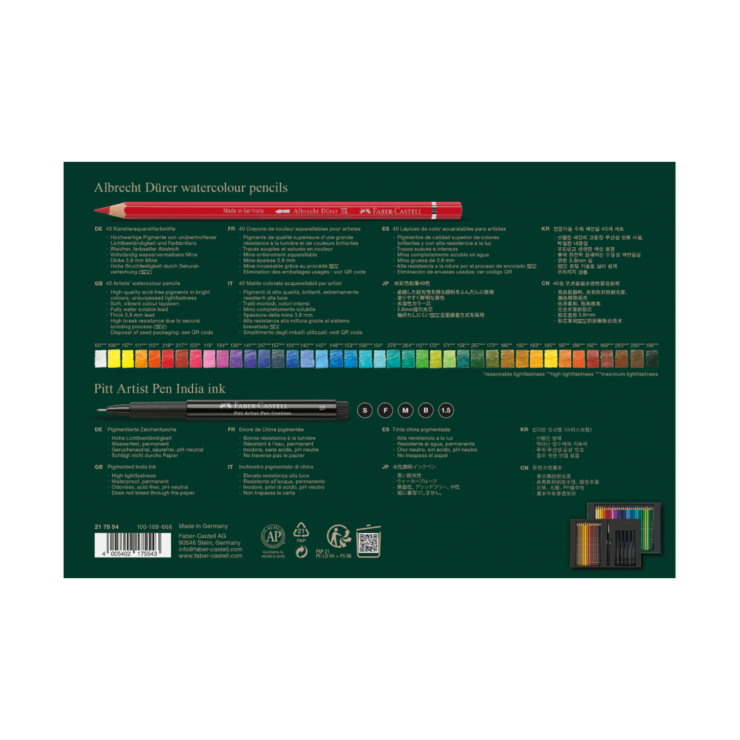 FABER-CASTELL DÜRER AQUARELLFARBSTIFTE & TUSCHESTIFTE SET 46X 2