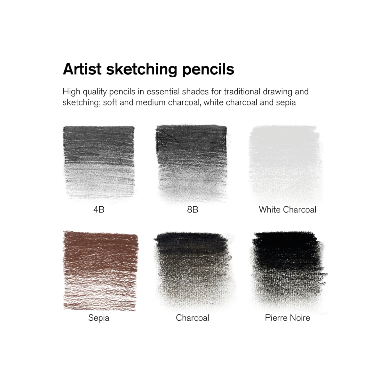 WINSOR & NEWTON STUDIO COLLECTION SKIZZIERSTIFTE SET 6X 2