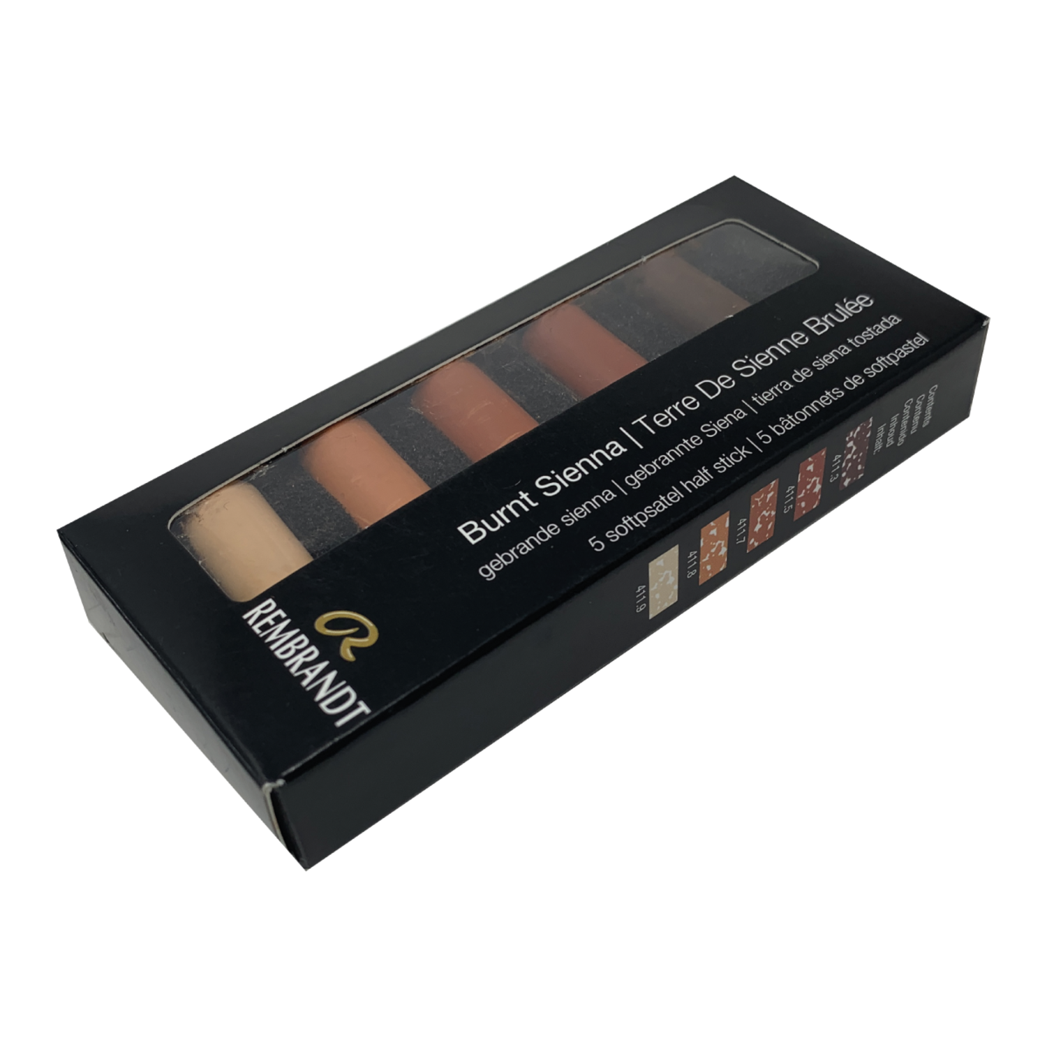 REMBRANDT SOFTPASTEL SET BURNT SIENNA HALBE KREIDEN 5X 4