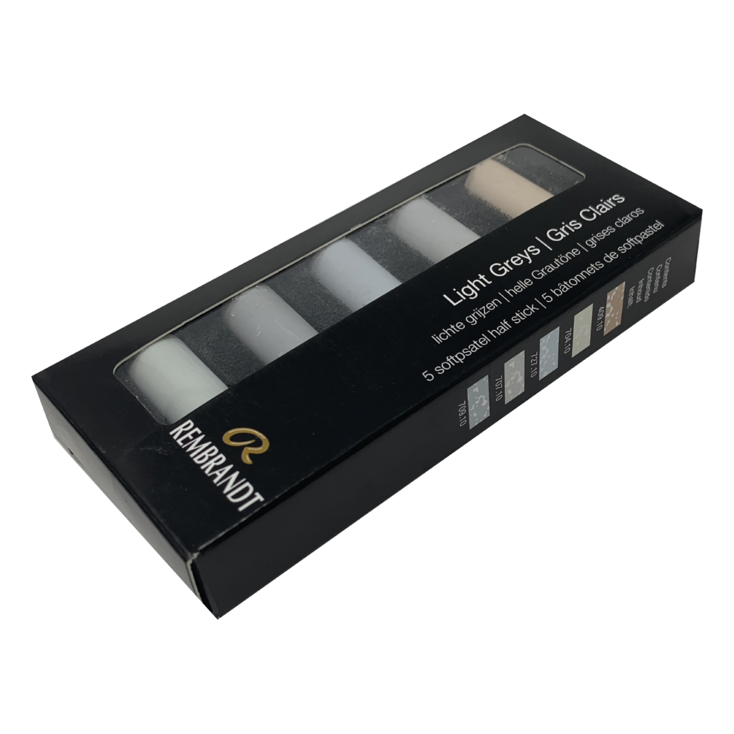 REMBRANDT SOFTPASTEL SET LIGHT GREYS HALBE KREIDEN 5X 4
