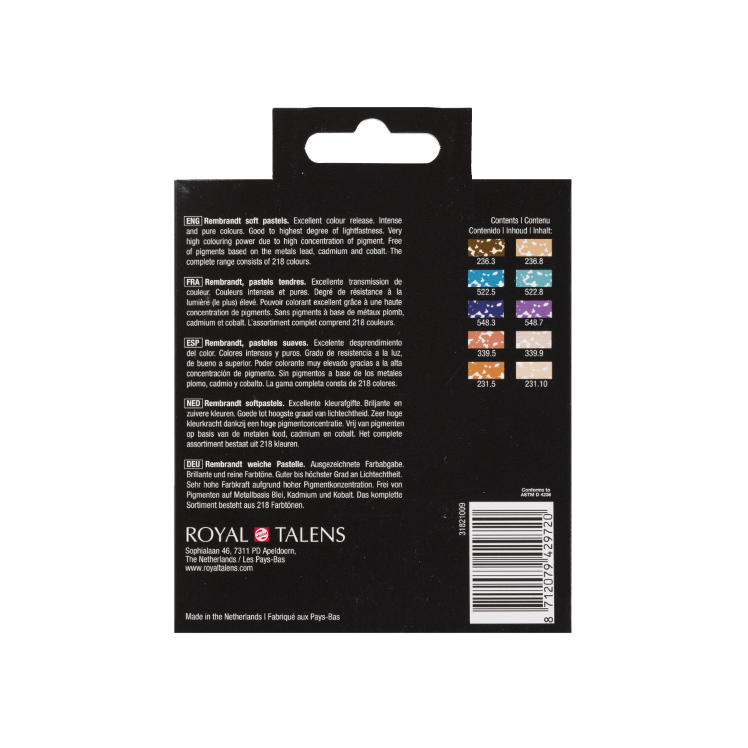 REMBRANDT SOFTPASTEL SET DESSERT PALLETTE HALBE KREIDEN 10X 3