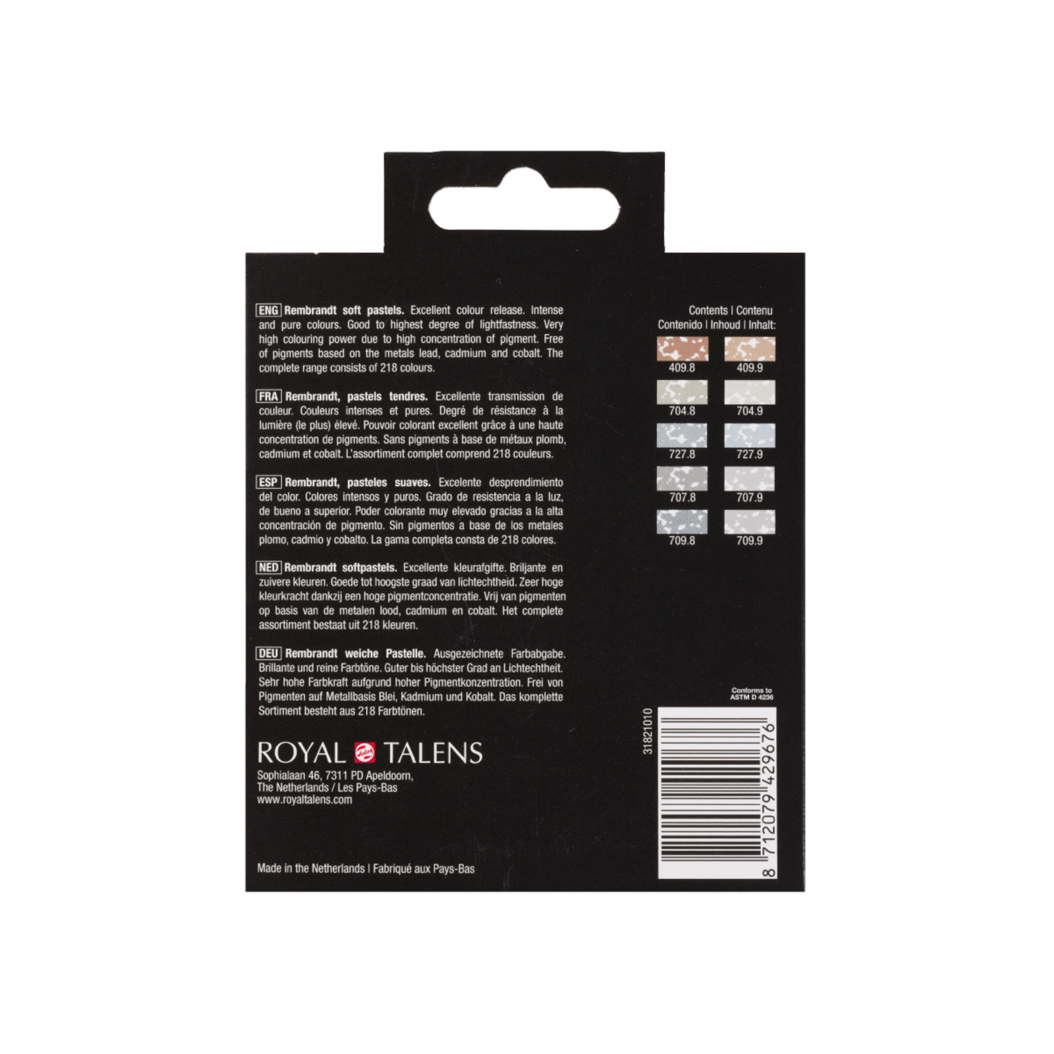 REMBRANDT SOFTPASTEL SET GREY TONES HALBE KREIDEN 10X 3
