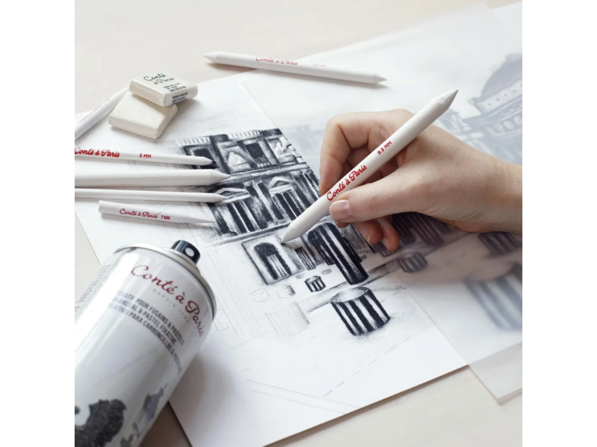 CONTÉ À PARIS CARRÉ PASTELLKREIDEN SET BLANC HB 12X 3