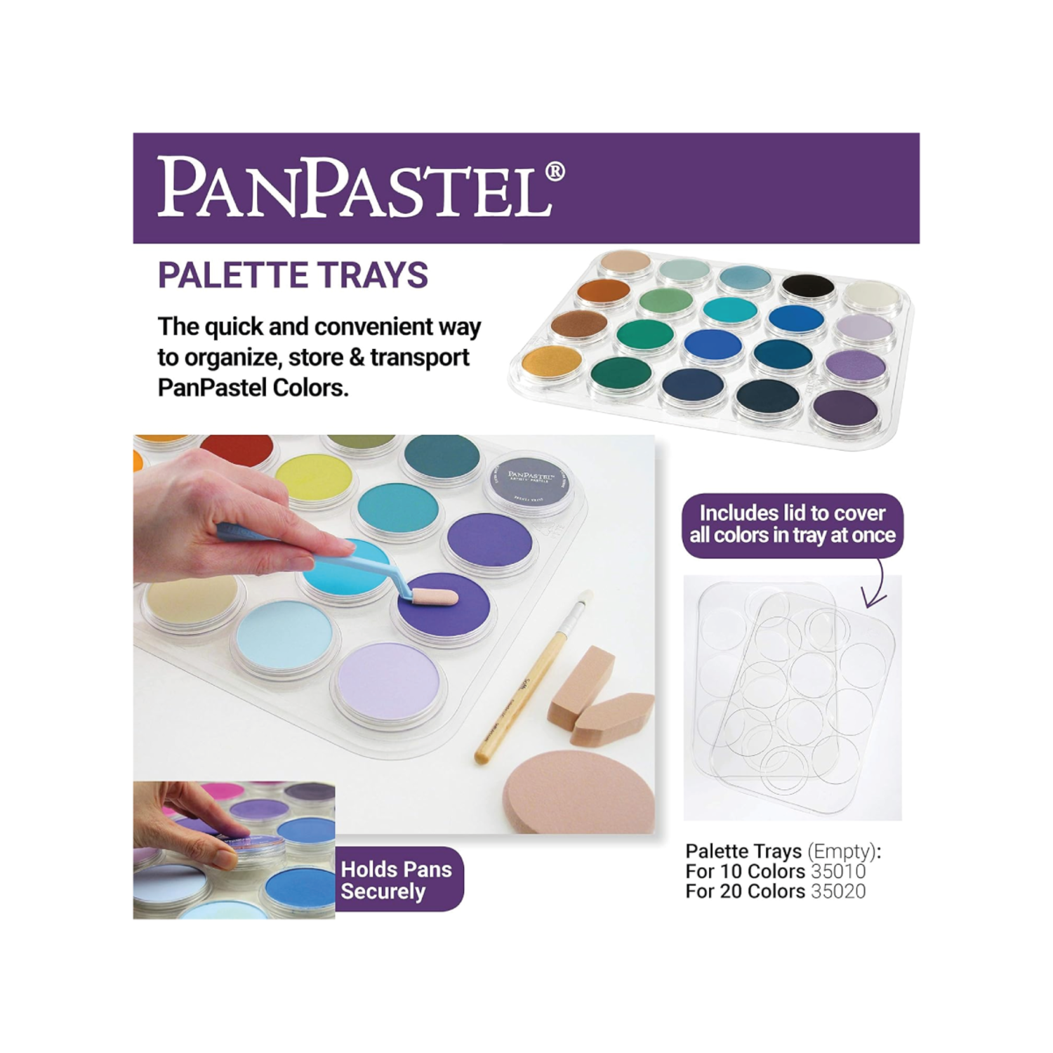 PANPASTEL PALETTENTABLETT MIT DECKEL 10 FÄCHER 4