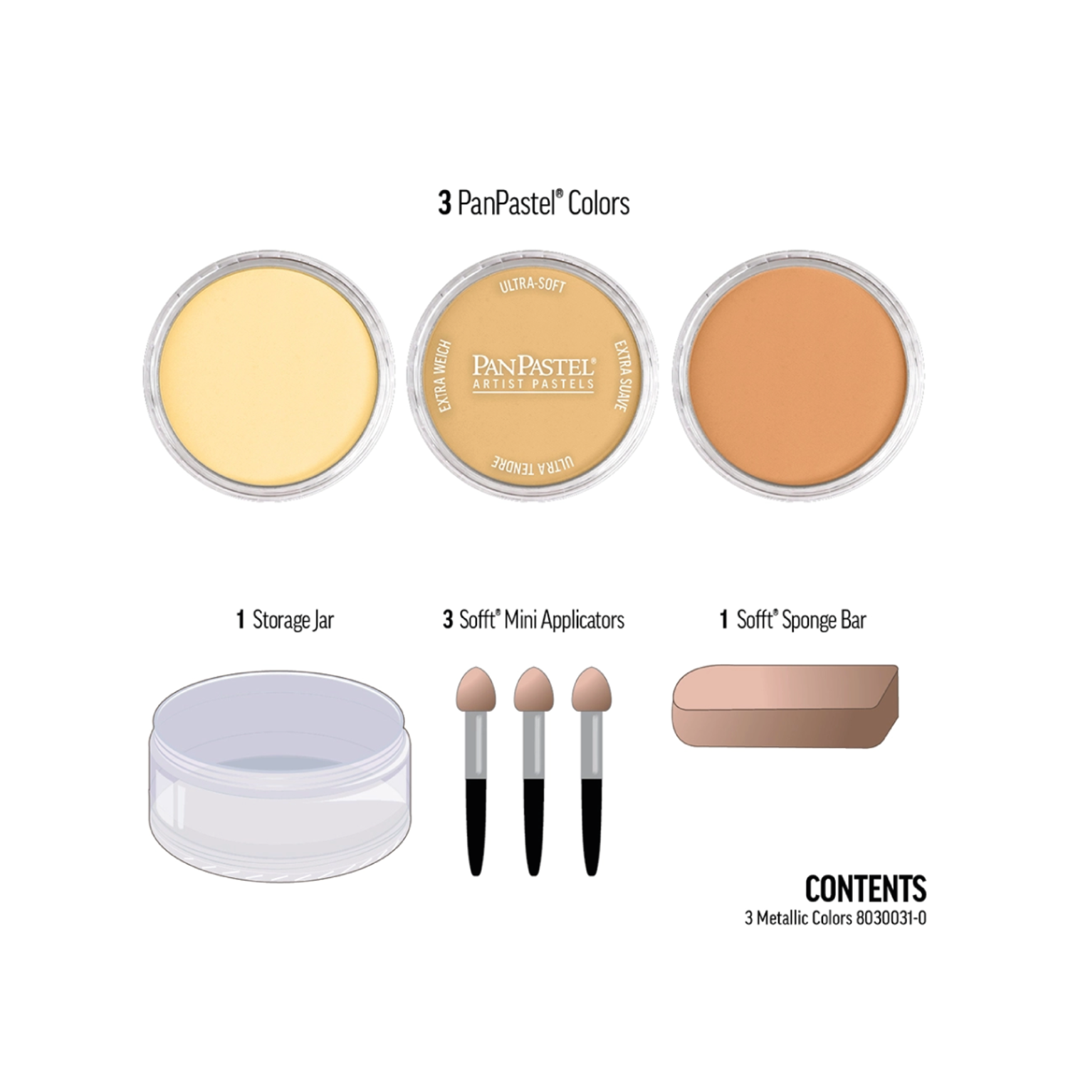 PANPASTEL METALLIC SET 3X 3