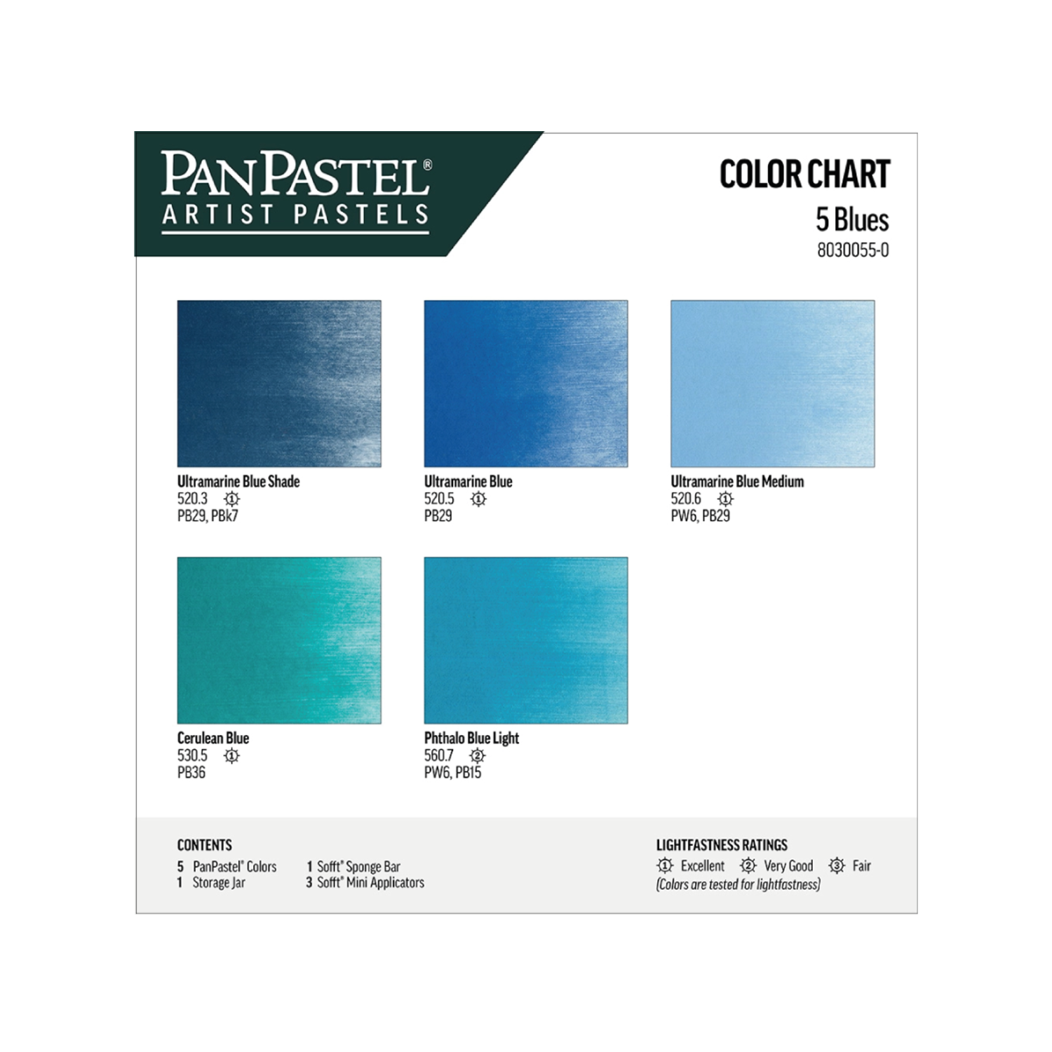 PANPASTEL BLUES SET 5X 2
