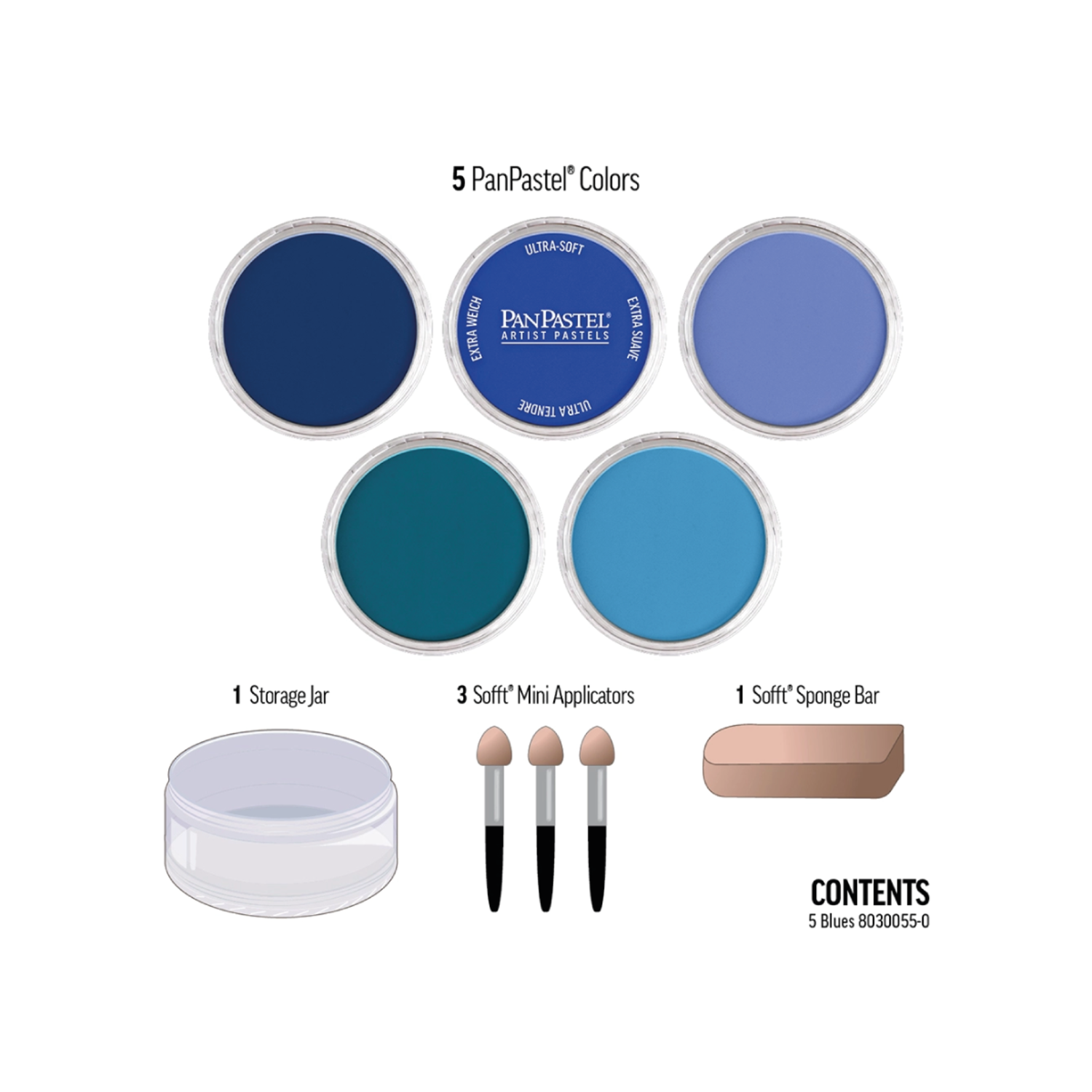 PANPASTEL BLUES SET 5X 3