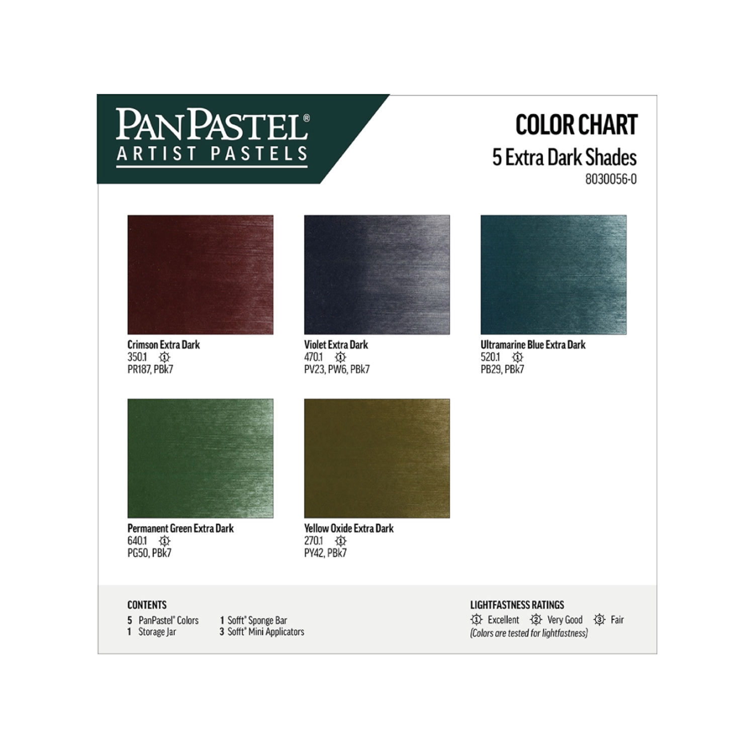 PANPASTEL EXTRA DARKS SET 5X 2